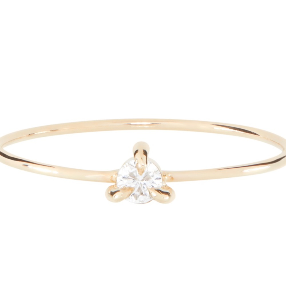 14K gold Catbird Diamond fizz ring, sparkler. Size 8